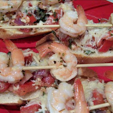 Shrimp on a Bed of Bruschetta