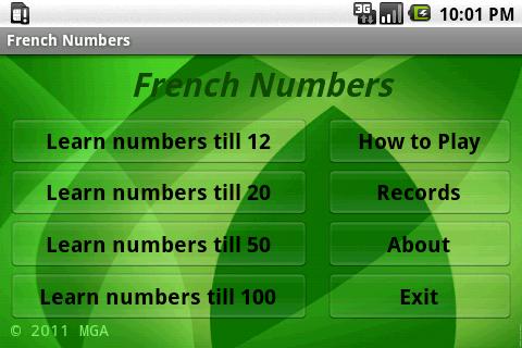 學習法語號碼