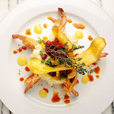 Shrimp-Manchego-Chorizo Grits With Red Bean Salsa