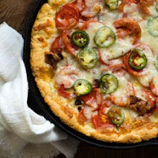 Tomato pie with bacon and jalapeños