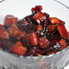 Rhubarb and Onion Confit with Strawberry Balsamic Vinegar