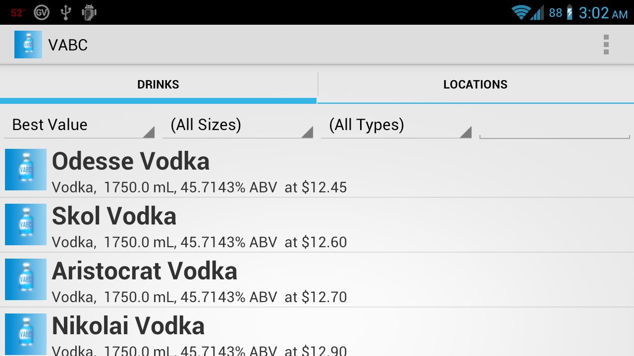 Android application VABC - ABC Store Info:  Donate screenshort