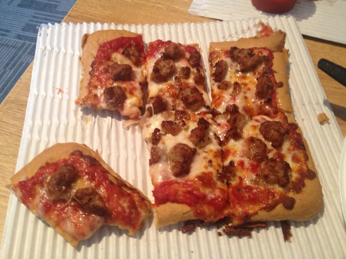 Sausage and cheese pizza