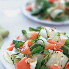 Smoked Salmon and Cucumber Ribbon Salad with Caraway
