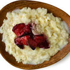 Creamy Rice Pudding with Broiled Plums Recipe