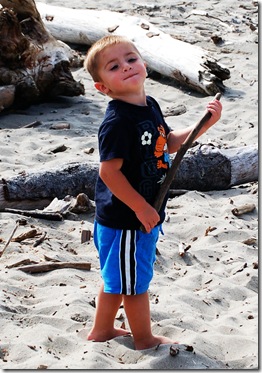 caleb with stick