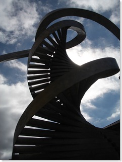 DNA sculpture at Centre for Life Flickr photo by maria keays