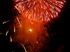 fireworks in red