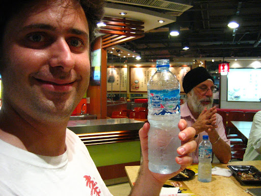 Peter, with Pabst Blue Ribbon water.