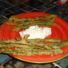German Fried Asparagus With Herb Cream