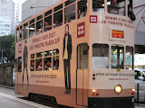 A tram decorated in Uniqlo... I couldn't resist!