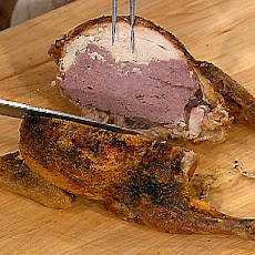 Boudin Stuffed Boneless Roasted Chicken