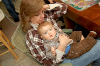 Thanksgiving &ndash; Caleb is relaxing on Grans lap