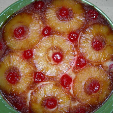 Pineapple Upside-Down Cake in Iron Skillet