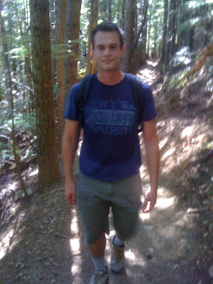 Plato walking on the Mount Si Trail.
