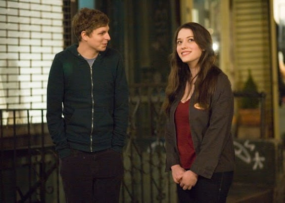 michael cera as nick and kat dennings as norah in the movie nick and norah's infinite playlist