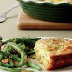 Roasted Cauliflower Quiche with Garlicky Green Beans