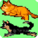 Cat and Dog Run on Status bar mobile app icon