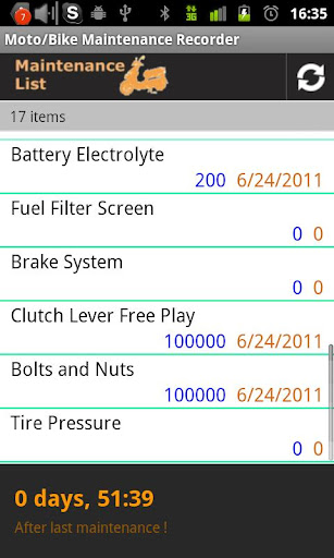 Moto Bike Maintenance Record