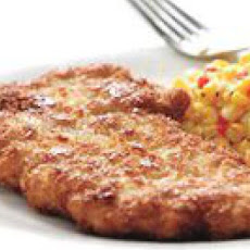 Pork Schnitzel and Creamy Corn