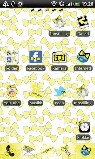 Bowtie yellow GO Launcher