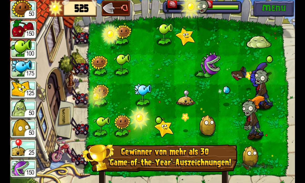 Android application Plants vs. Zombies screenshort