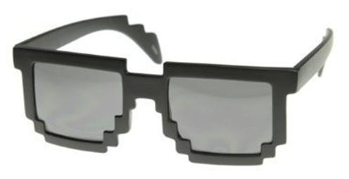 monturas de gafas negras pixeladas