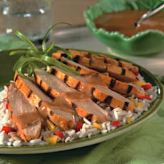 Grilled Chicken Breasts with Zesty Peanut Sauce