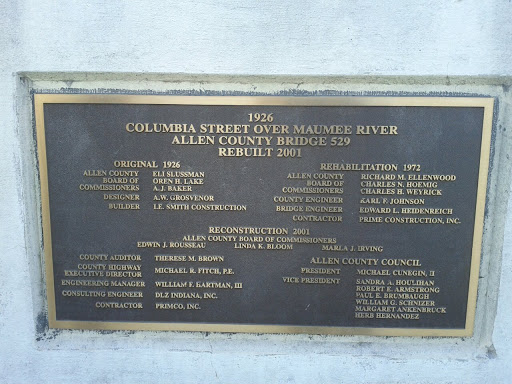 Columbia Street over Maumee River Placard