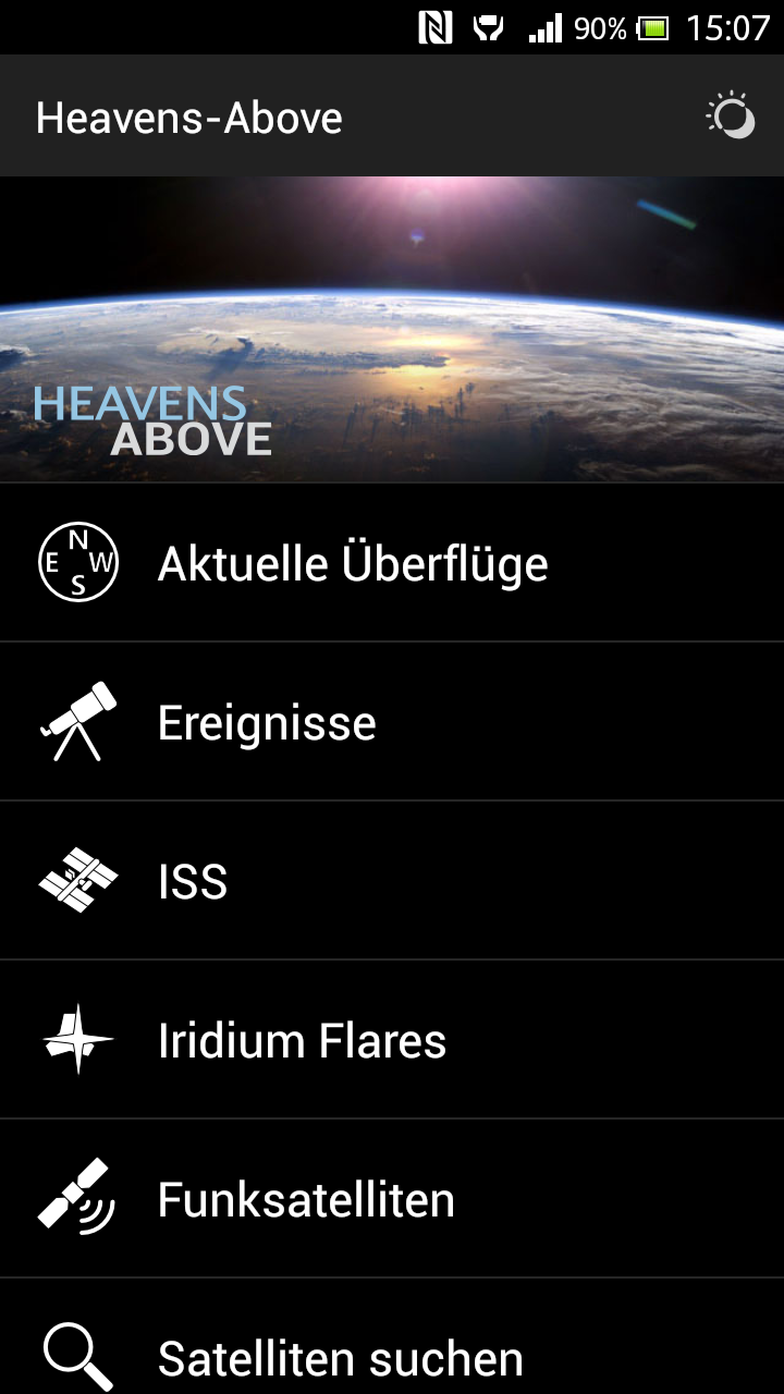 Android application Heavens-Above screenshort