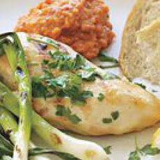 Chicken and Scallions with Smoky Romesco