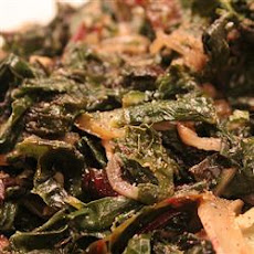 Braised Leeks and Mustard Greens