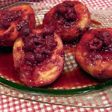 Grilled Peaches with Raspberries