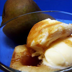 Roasted Pears With Brown Sugar and Vanilla Ice Cream
