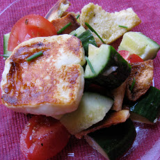 Fattoush Salad With Grilled Halloumi