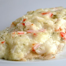 Creamy Crab Topped Tilapia