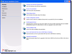 Installation Center: Planning