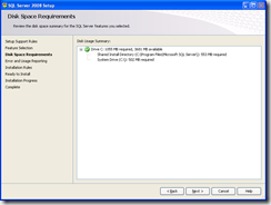 Disk Space Requirements