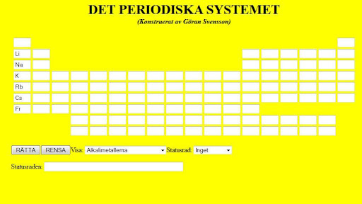 Öva på det Periodiska systemet