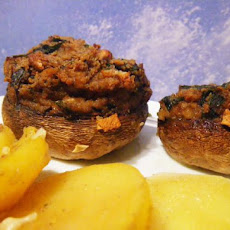 Stuffed Champignons on Potatoes Bed