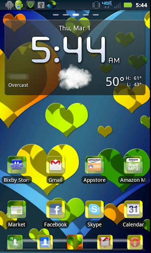 Green and Yellow Hearts Theme