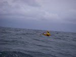 Doug in the trough, digging in with a strong sweep stroke to stay downwind on Lake Michigan. Keithwikle.com