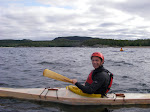 Louis in his beautiful skin on frame kayak.