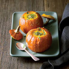 Pumpkin Soup with Pumpkin Seed-Mint Pesto