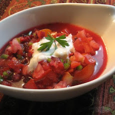 Summer Gazpacho With Garlic Cumin Sauce