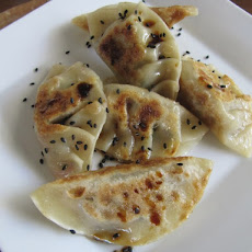 Spring Gyoza with Shiitake, Chives, Radish and Roasted Garlic