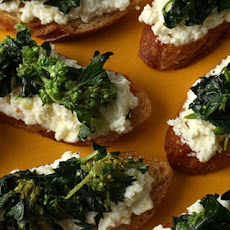Ricotta Crostini with Sautéed Nettles Recipe