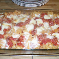 Pasta, Tomato, and Mozzarella Al Forno