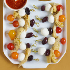 Mediterranean Skewers with Bloody Mary Vinaigrette
