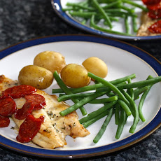 Orange and Honey Sea Bass with Chorizo